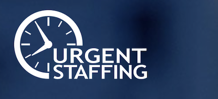 Urgent Staffing's logo takes you to their list of jobs