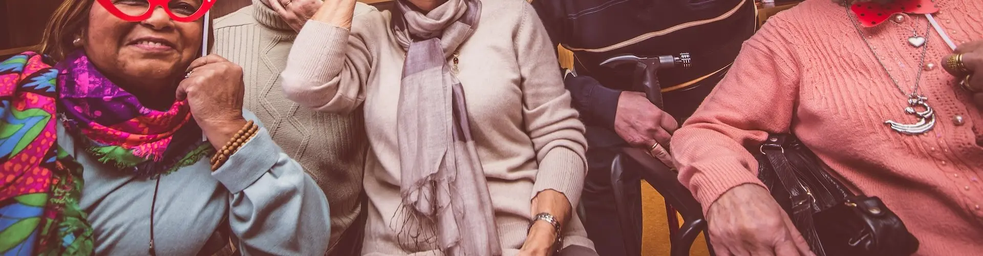 A photo of care home residents