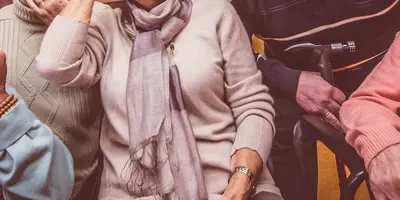 A photo of care home residents